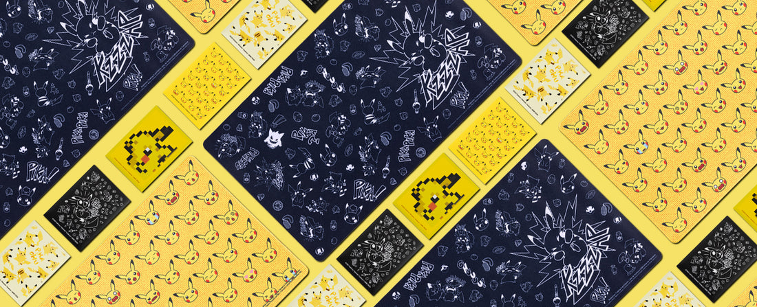 Pattern of cartoon characters on a yellow and black background