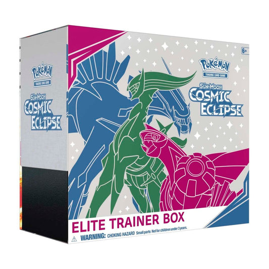 Pokémon TCG Sun & Moon Cosmic Eclipse Elite Trainer Box – 8 Booster Packs with Arceus, Dialga & Palkia Card Sleeves